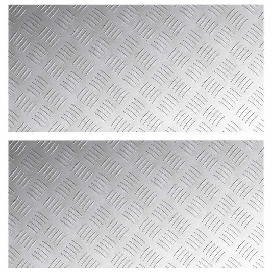 Stair Tread 2 pcs 80 x 40 cm Silver Aluminium Rectangular