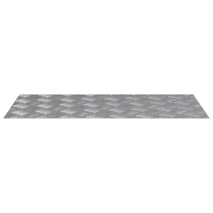 Stair Tread Rectangular 4 pcs Silver 80 x 40 cm Aluminium