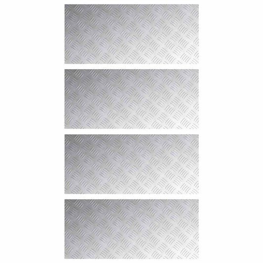 Stair Tread 4 pcs 90 x 40 cm Silver Aluminium Rectangular