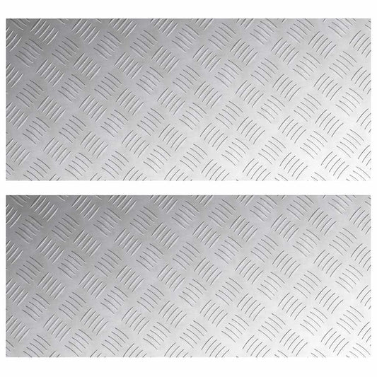Stair Tread 2 pcs 90 x 40 cm Silver Aluminium Rectangular