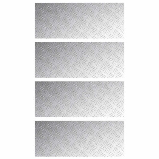 Stair Tread 4 pcs 100 x 40 cm Silver Aluminium Rectangular