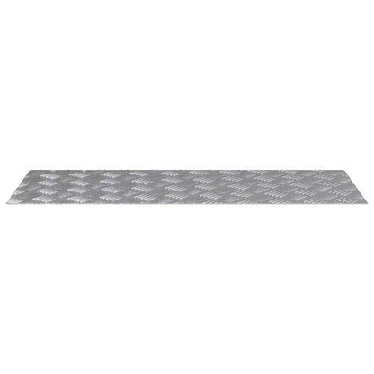 Stair Tread Rectangular 4 pcs Silver 100 x 40 cm Aluminium