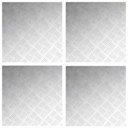 Stair Tread Square 4 pcs Silver 50 x 50 cm Aluminium