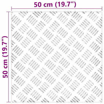 Stair Tread Square 4 pcs Silver 50 x 50 cm Aluminium