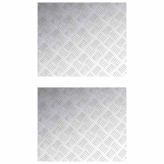 Stair Tread 2 pcs 60 x 50 cm Silver Aluminium Rectangular