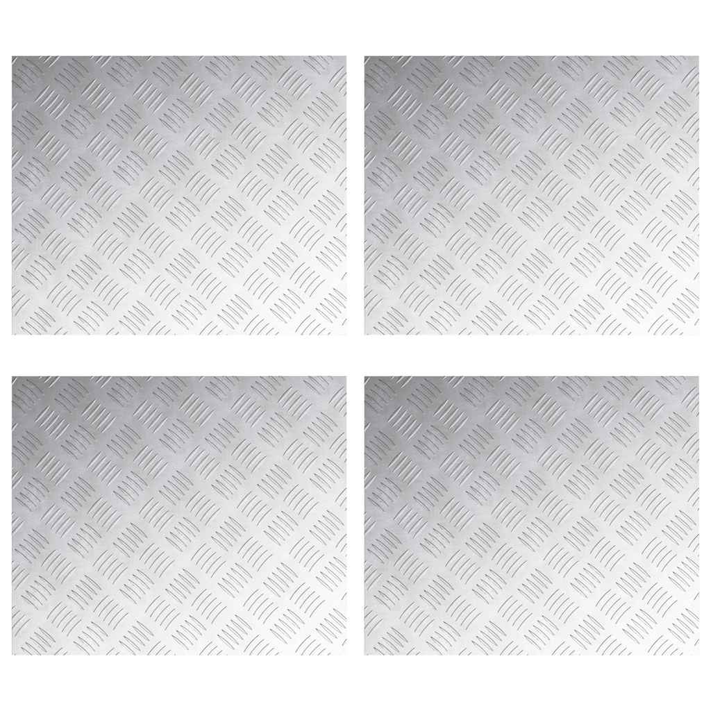 Stair Tread Rectangular 4 pcs Silver 60 x 50 cm Aluminium