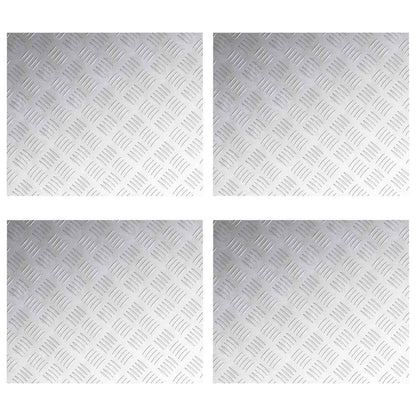 Stair Tread Rectangular 4 pcs Silver 60 x 50 cm Aluminium