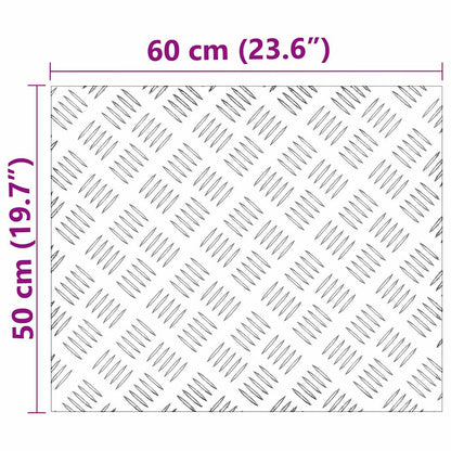 Stair Tread Rectangular 4 pcs Silver 60 x 50 cm Aluminium