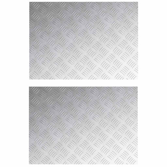 Stair Tread 2 pcs 70 x 50 cm Silver Aluminium Rectangular