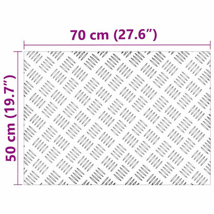 Stair Tread Rectangular 2 pcs Silver 70 x 50 cm Aluminium