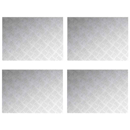 Stair Tread Rectangular 4 pcs Silver 70 x 50 cm Aluminium