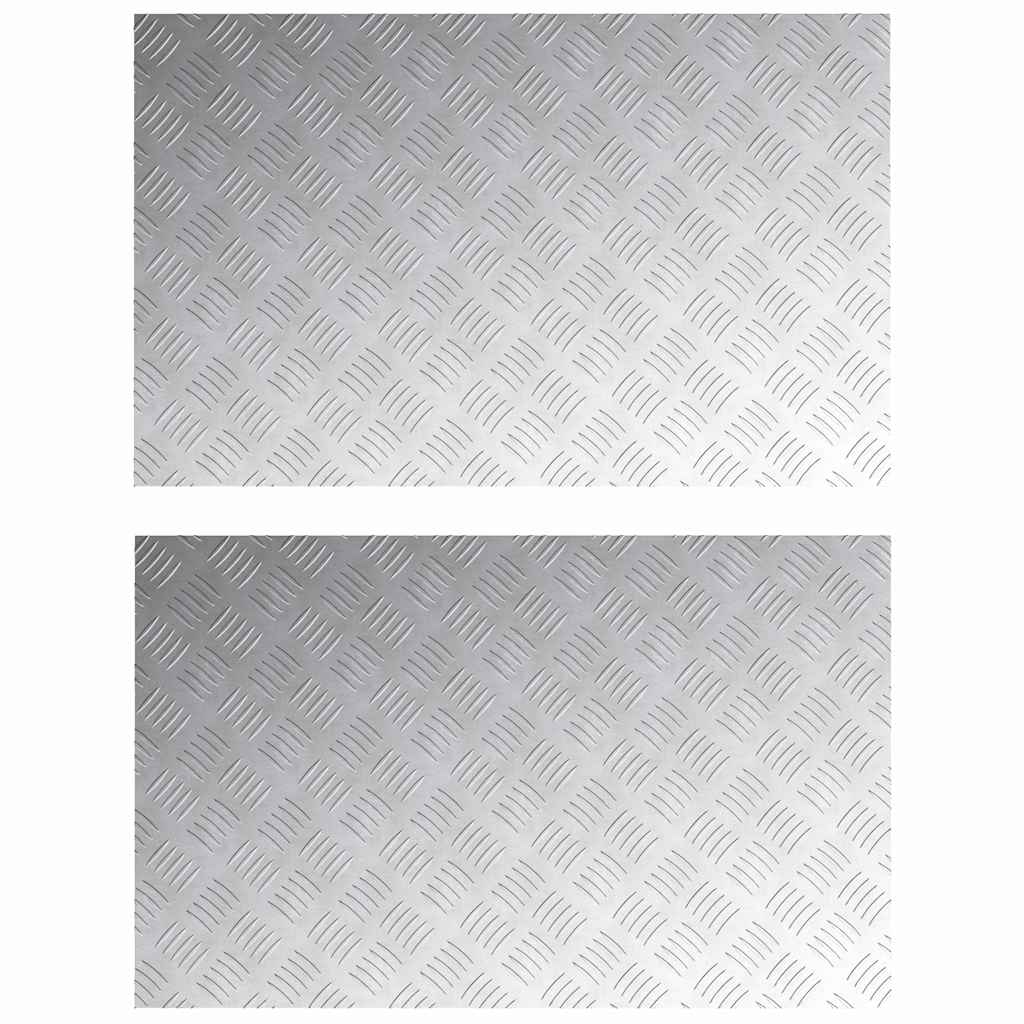 Stair Tread Rectangular 2 pcs Silver 80 x 50 cm Aluminium