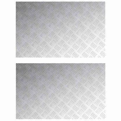 Stair Tread Rectangular 2 pcs Silver 80 x 50 cm Aluminium
