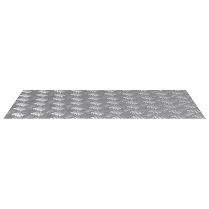 Stair Tread Rectangular 4 pcs Silver 80 x 50 cm Aluminium
