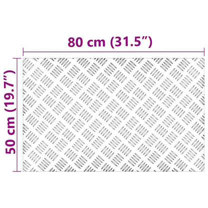 Stair Tread Rectangular 4 pcs Silver 80 x 50 cm Aluminium