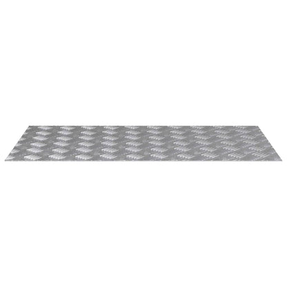 Stair Tread Rectangular 4 pcs Silver 90 x 50 cm Aluminium