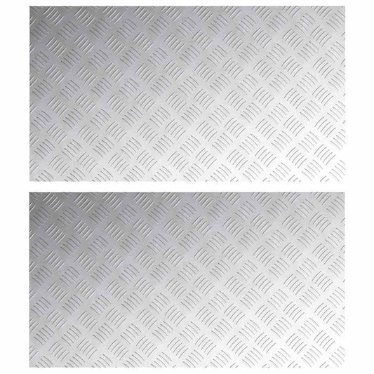 Stair Tread 2 pcs 90 x 50 cm Silver Aluminium Rectangular