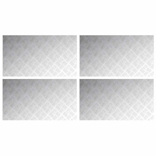 Stair Tread 4 pcs 90 x 50 cm Silver Aluminium Rectangular