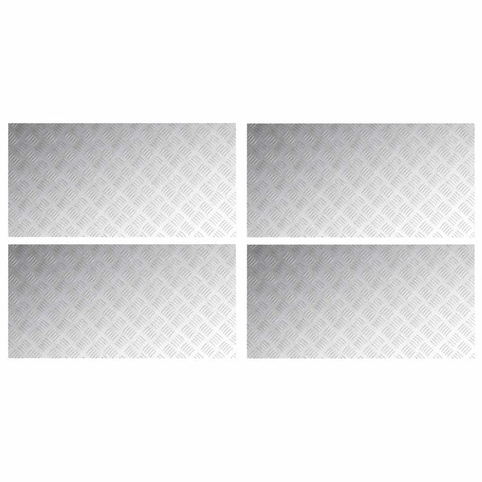 Stair Tread 4 pcs 100 x 50 cm Silver Aluminium Rectangular