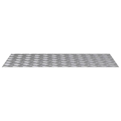 Stair Tread Rectangular 4 pcs Silver 100 x 50 cm Aluminium