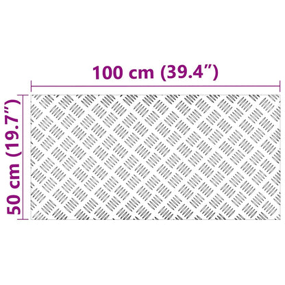Stair Tread Rectangular 4 pcs Silver 100 x 50 cm Aluminium
