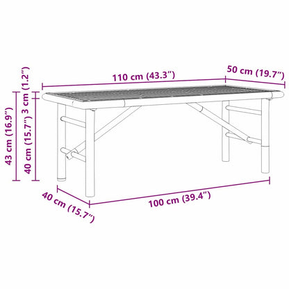 Coffee Table Brown 110 x 50 x 43 cm Bamboo