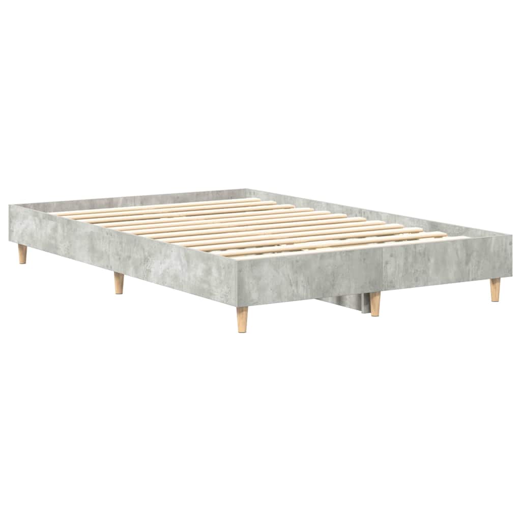 Bed Frame Concrete grey 120 x 190 cm Engineered wood