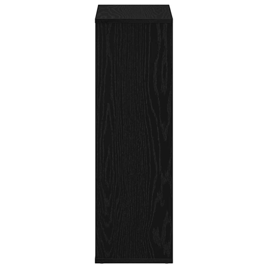 Bookcase Black Oak 50x25x80 cm Engineered Wood