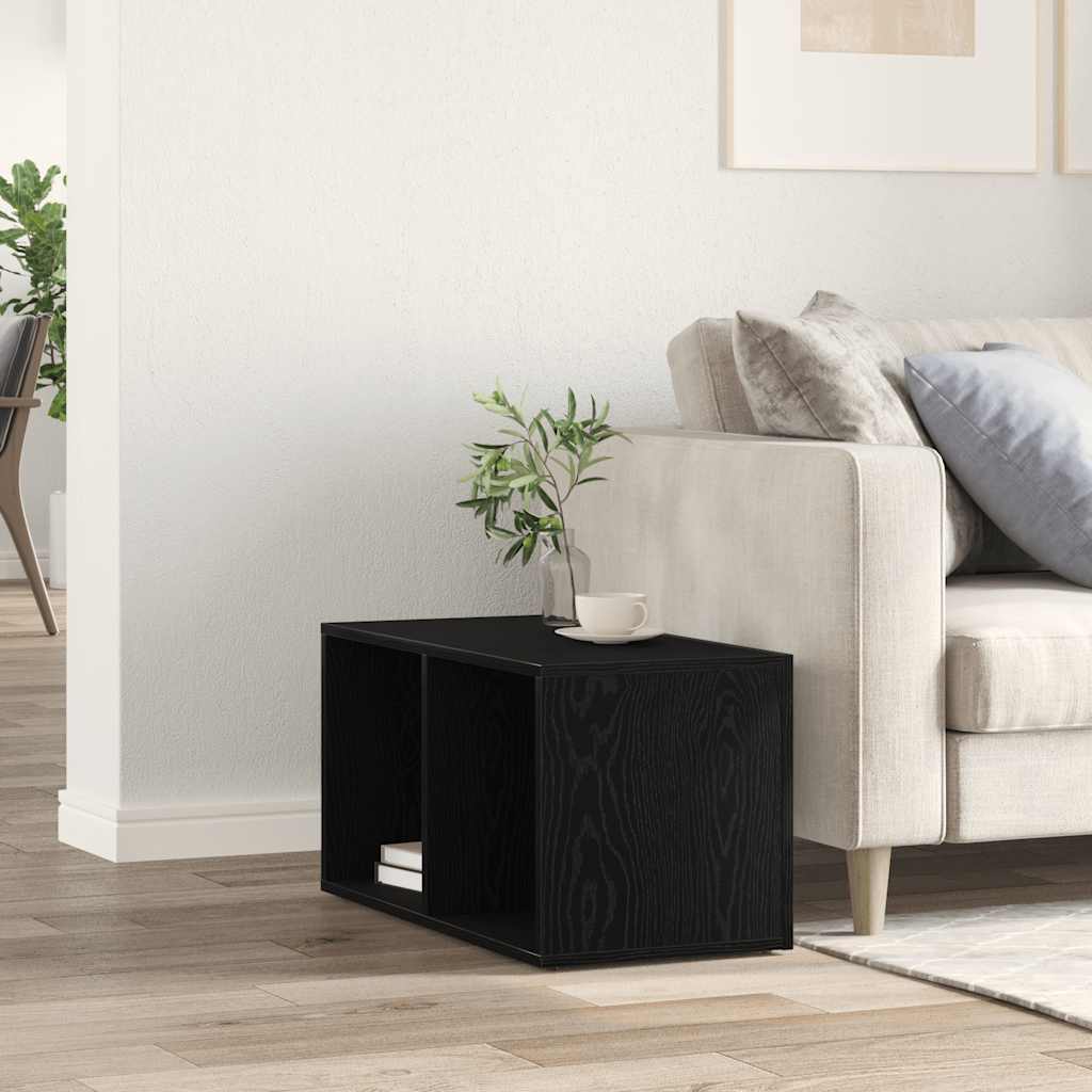 LP Storage Box Black Oak 71x34x36 cm Engineered Wood