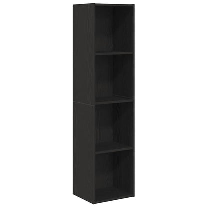 Book Cabinet Black Oak 143 x 30 x 36 cm Engineered Wood