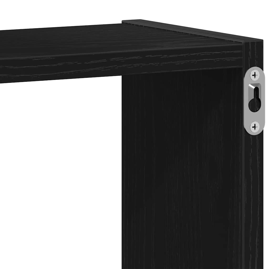 Wall Cube Shelves Black Oak 68x15x68 cm Engineered Wood