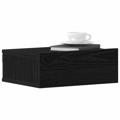 Floating Nightstands 2 pcs Black Oak 40x32x15 cm Engineered Wood