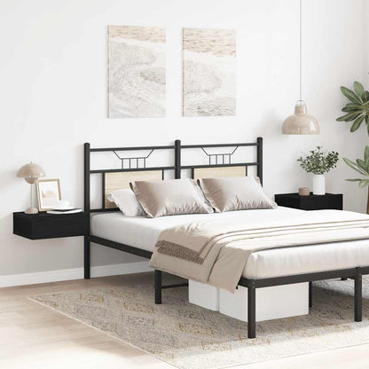 Floating Nightstands 2 pcs Black Oak 40x32x15 cm Engineered Wood