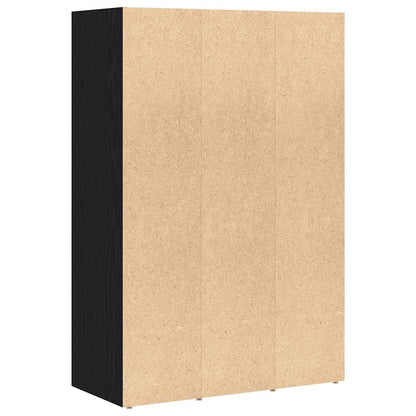 Book Cabinet Black Oak 66x30x98 cm Engineered Wood