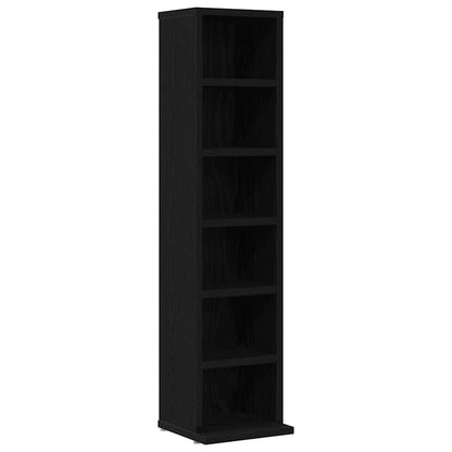 CD Cabinet Black Oak 21x20x88 cm Engineered Wood