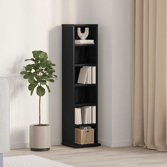 CD Cabinet Black Oak 21x20x88 cm Engineered Wood