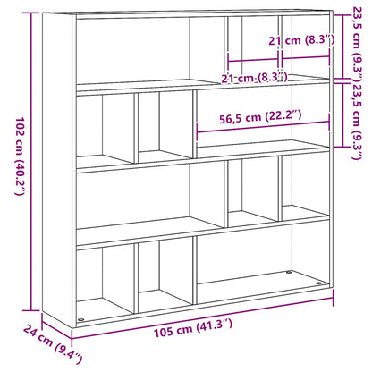 Book Cabinet/Room Divider Black Oak 105x24x102 cm