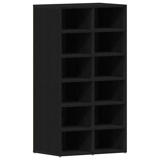 Shoe Rack Black Oak 54x34x100.5 cm Engineered Wood