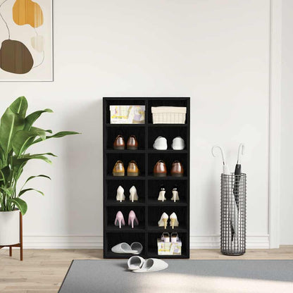 Shoe Rack Black Oak 54x34x100.5 cm Engineered Wood