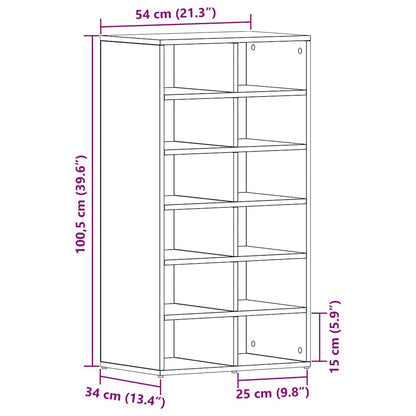 Shoe Rack Black Oak 54x34x100.5 cm Engineered Wood