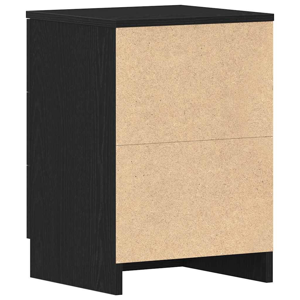 Bedside Cabinets 2 pcs Black Oak 38x35x55 cm Engineered Wood