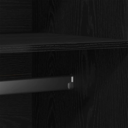 Wardrobe with Storage Black 90 x 52 x 200 cm Engineered wood