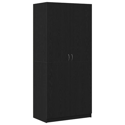 Wardrobe with Storage Black 90 x 52 x 200 cm Engineered wood