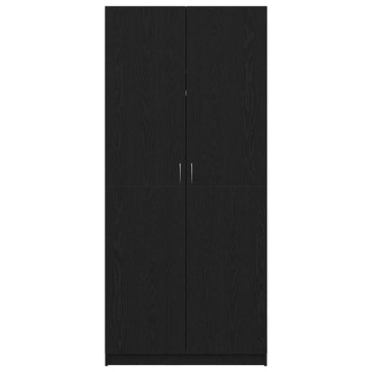 Wardrobe with Storage Black 90 x 52 x 200 cm Engineered wood
