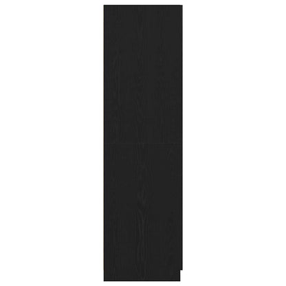 Wardrobe with Drawer Black oak 80 x 52 x 180 cm Engineered wood