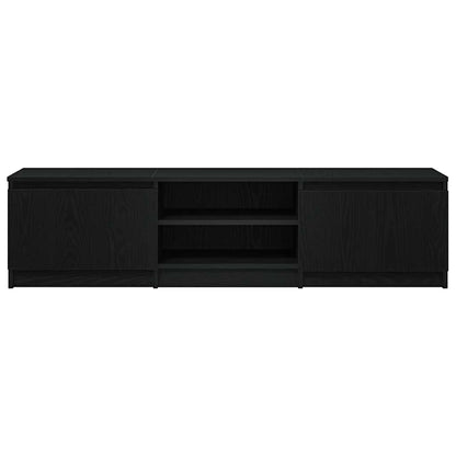 TV Cabinet Black Oak 140x40x35.5 cm Engineered Wood