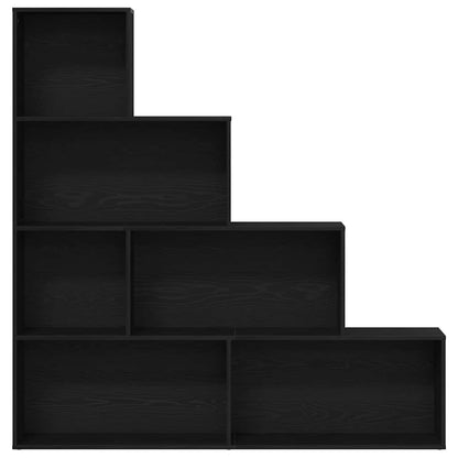 Book Cabinet Black Oak 155 x 24 x 160 cm Engineered Wood