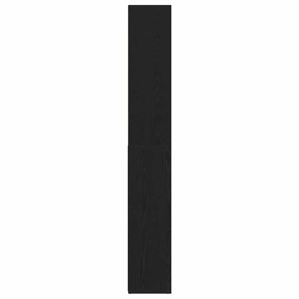 Book Cabinet Black Oak 155 x 24 x 160 cm Engineered Wood