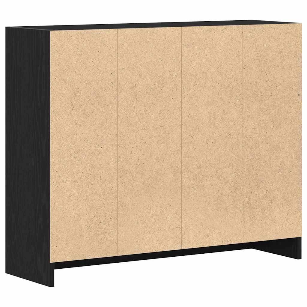 Sideboard Black Oak 91x28x75 cm Engineered Wood
