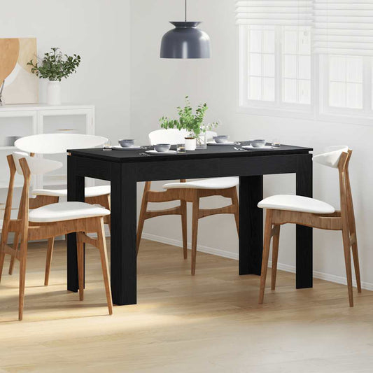 Dining Table Black Oak 120x60x76 cm Engineered Wood
